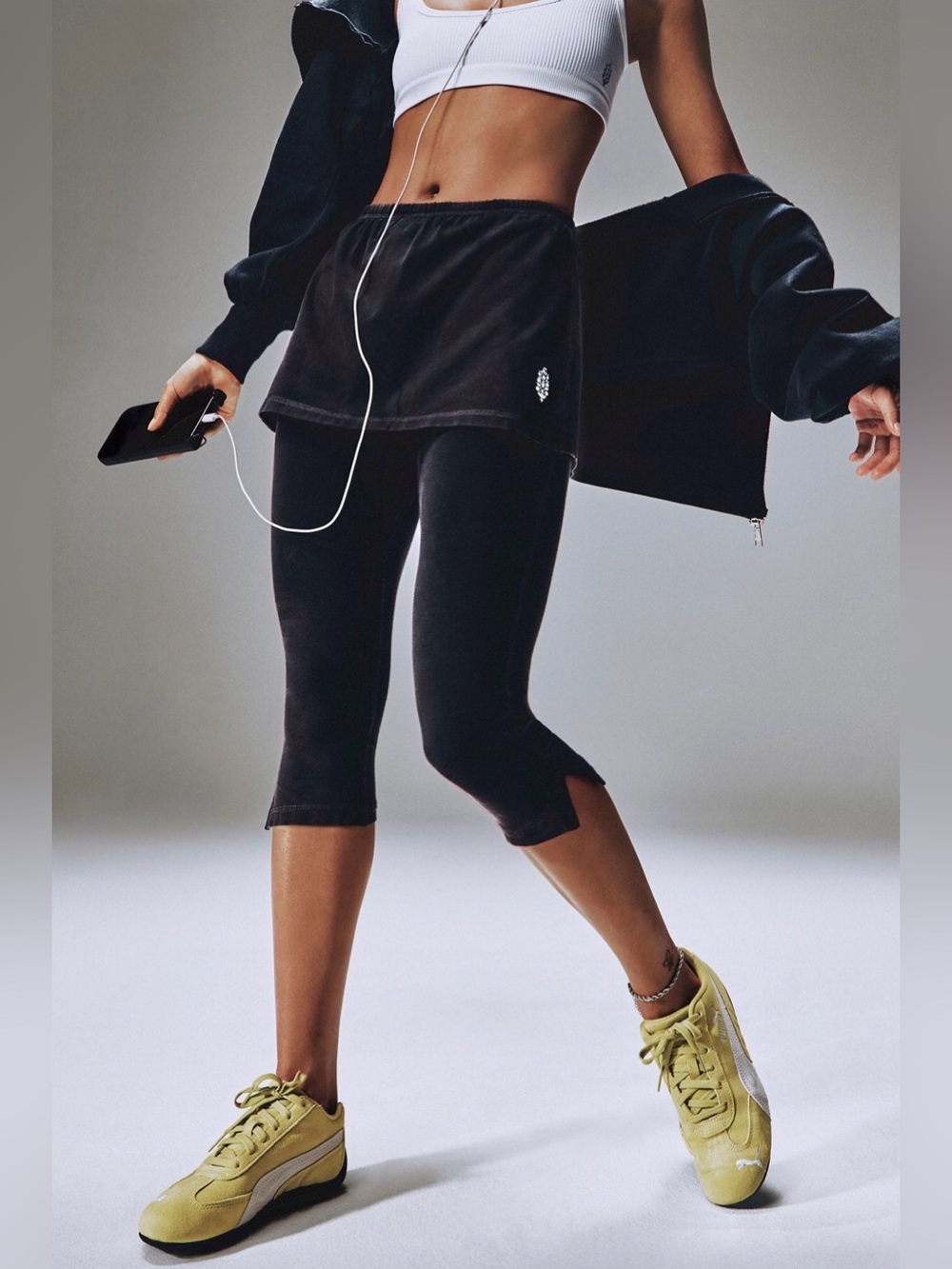 Free People Movement Intensity Mid Rise Capri Skirted Leggings